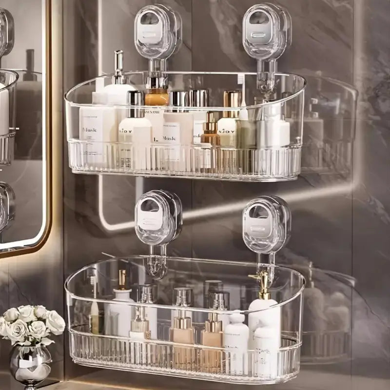 Suction Mounted Bathroom Shelf, No Drilling, view 4