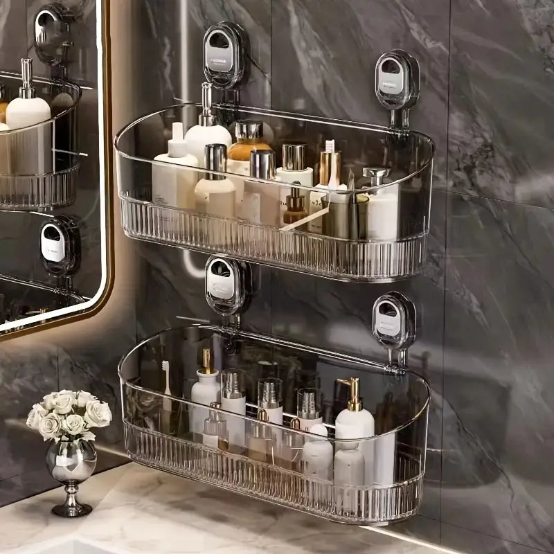 Suction Mounted Bathroom Shelf, No Drilling, view 7