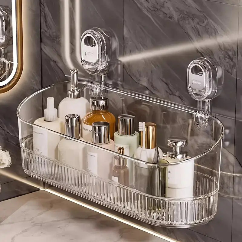 Suction Mounted Bathroom Shelf, No Drilling, view 5