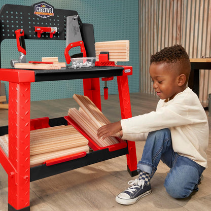 Kids' Toy Workbench with Tools and Pegboard, view 5