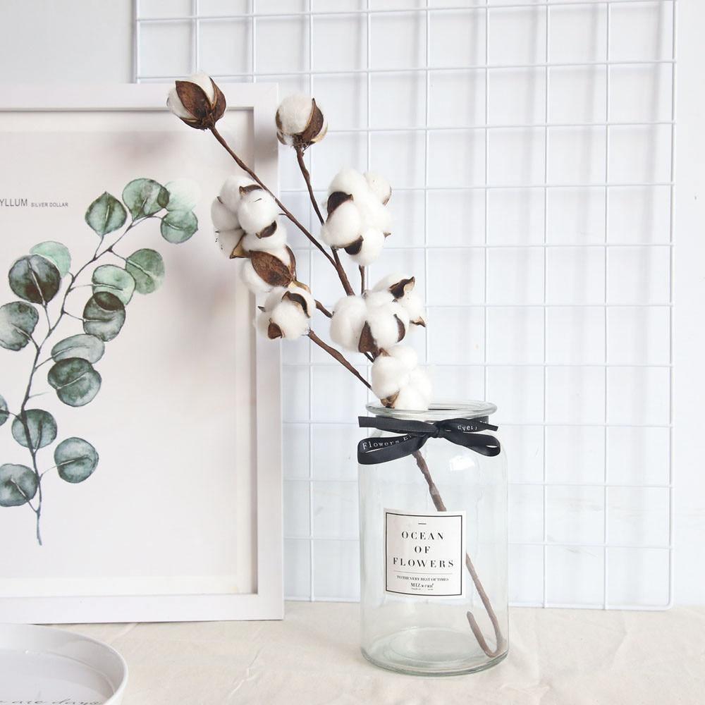 Dried Cotton Boll Branch Spray, 21 in Stem, view 10