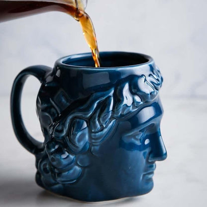 Sculpted David Head Ceramic Mug, 19 oz, view 5