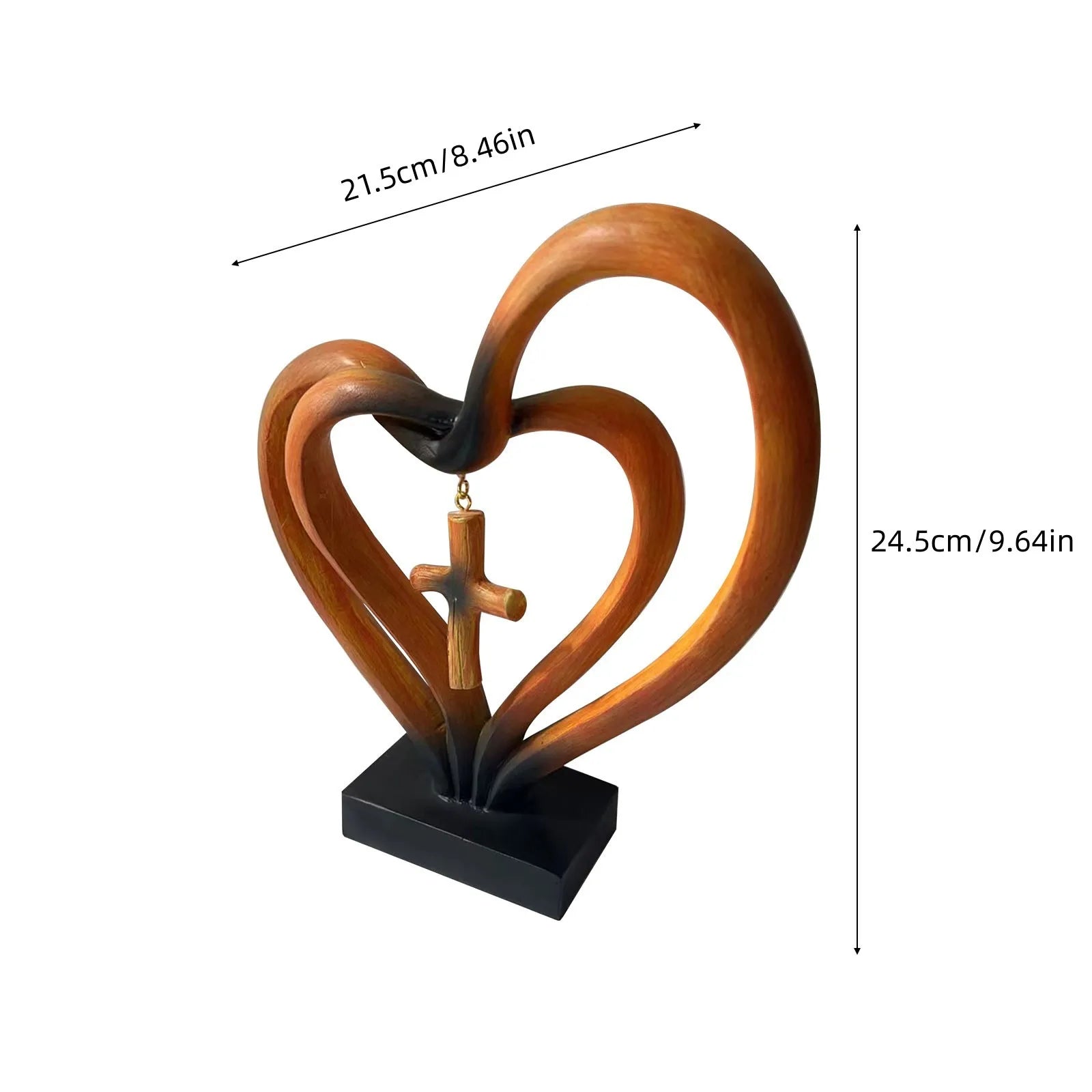 Entwined Heart and Cross Sculpture for a Wedding Gift, view 18