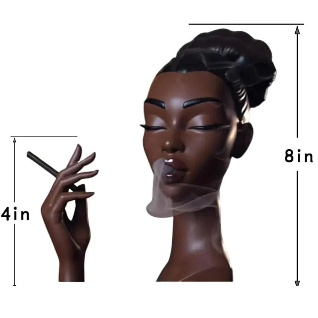 Incense Cone Burner, Resin Bust of a Woman, view 2