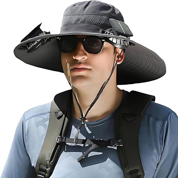 Solar Fan Sun Hat with Wide Brim, One Size, view 13