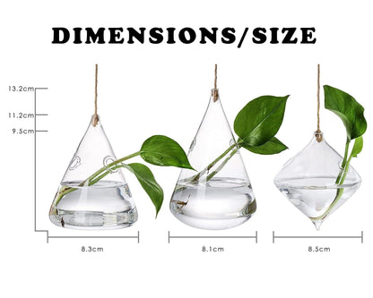 Hanging Glass Terrarium Vases, Set of 3, view 6