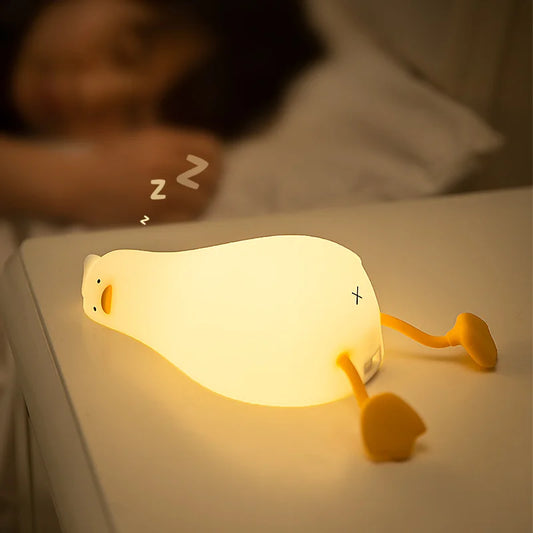 Squishy Silicone Duck Night Light with Tap Control, view 2