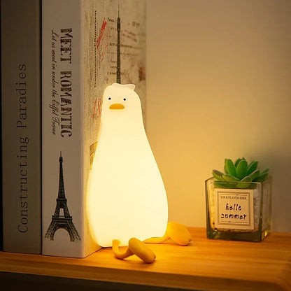 Squishy Silicone Duck Night Light with Tap Control, view 5