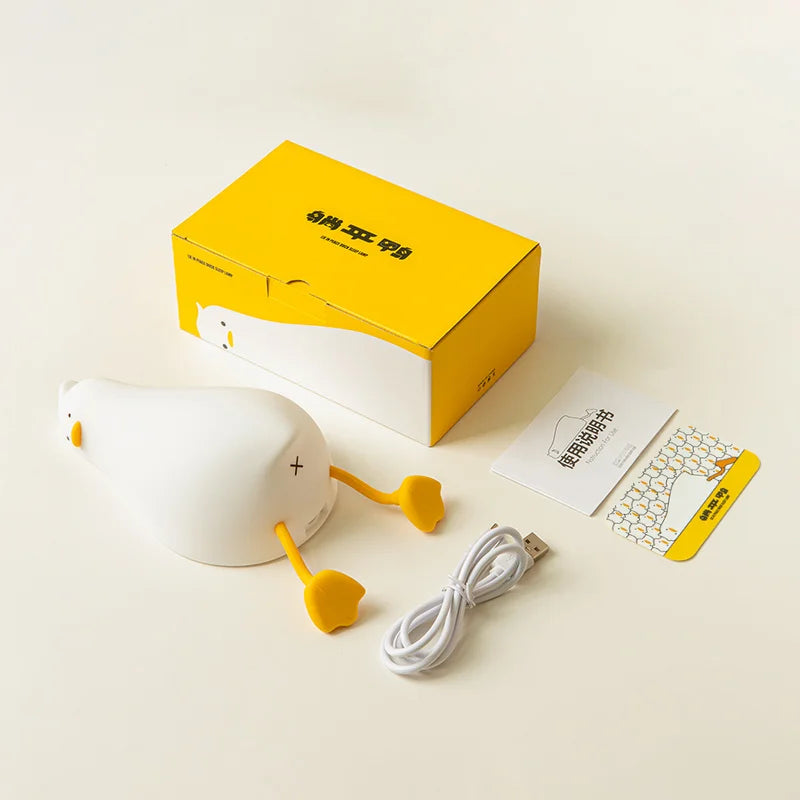 Squishy Silicone Duck Night Light with Tap Control, view 7