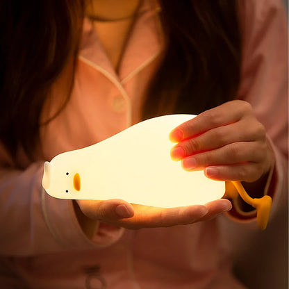 Squishy Silicone Duck Night Light with Tap Control, view 3