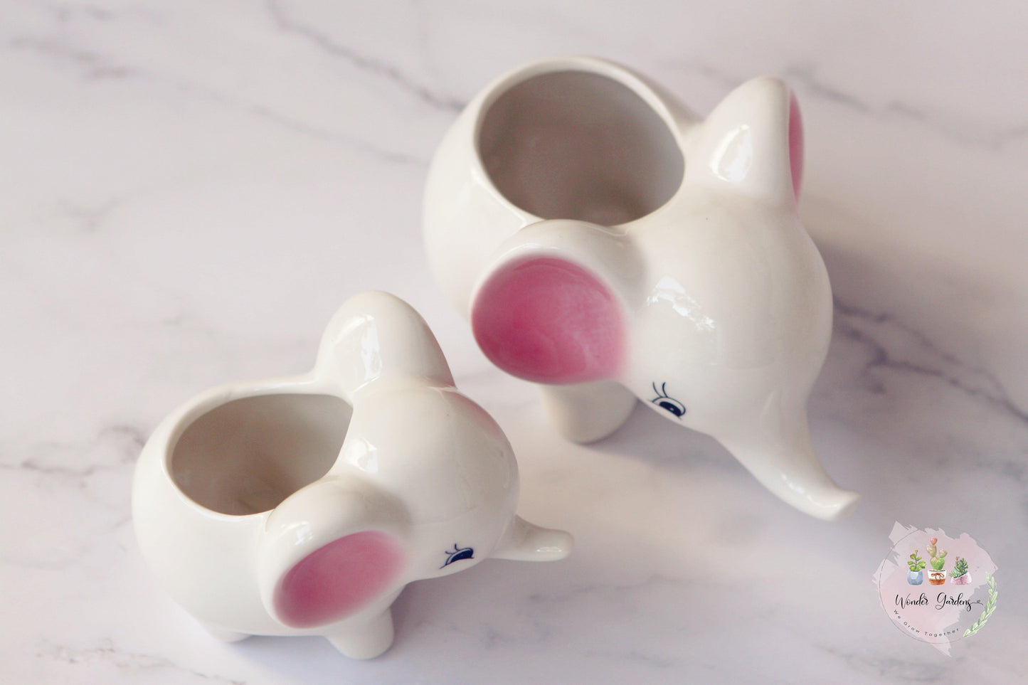 Ceramic Elephant Plant Pot with Drainage Hole, view 3