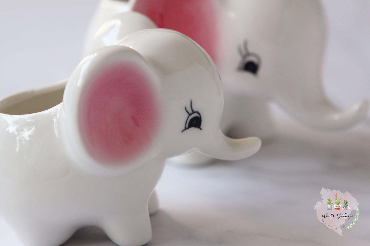 Ceramic Elephant Plant Pot with Drainage Hole, view 5