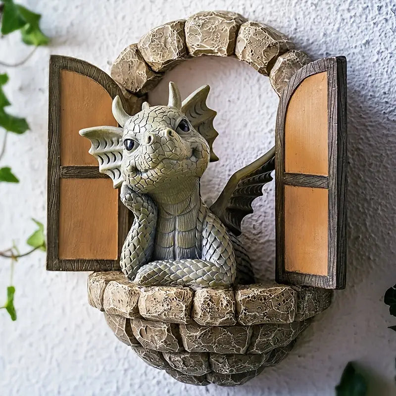 Resin Dragon Garden Ornament, Door or Window