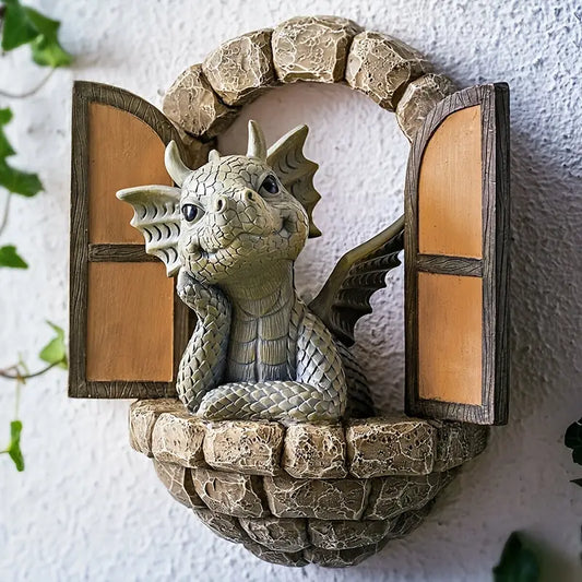 Resin Dragon Garden Ornament, Door or Window