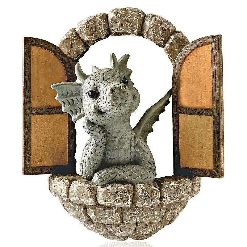 Resin Dragon Garden Ornament, Door or Window, view 5