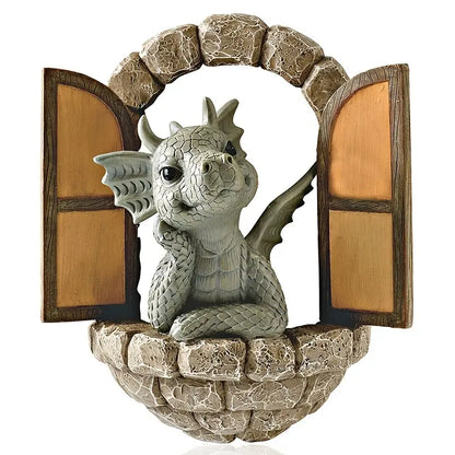 Resin Dragon Garden Ornament, Door or Window, view 5