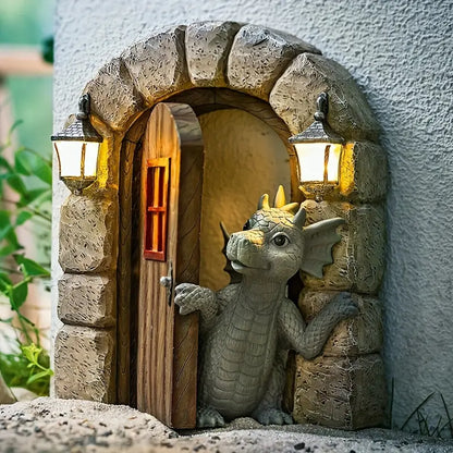 Resin Dragon Garden Ornament, Door or Window, view 2