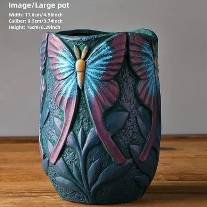 Sculpted Resin Planter with Butterfly or Bird Motif, view 6