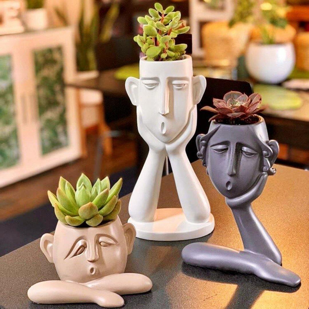 Face Planter Sculpture Trio in Resin with Drainage, view 10