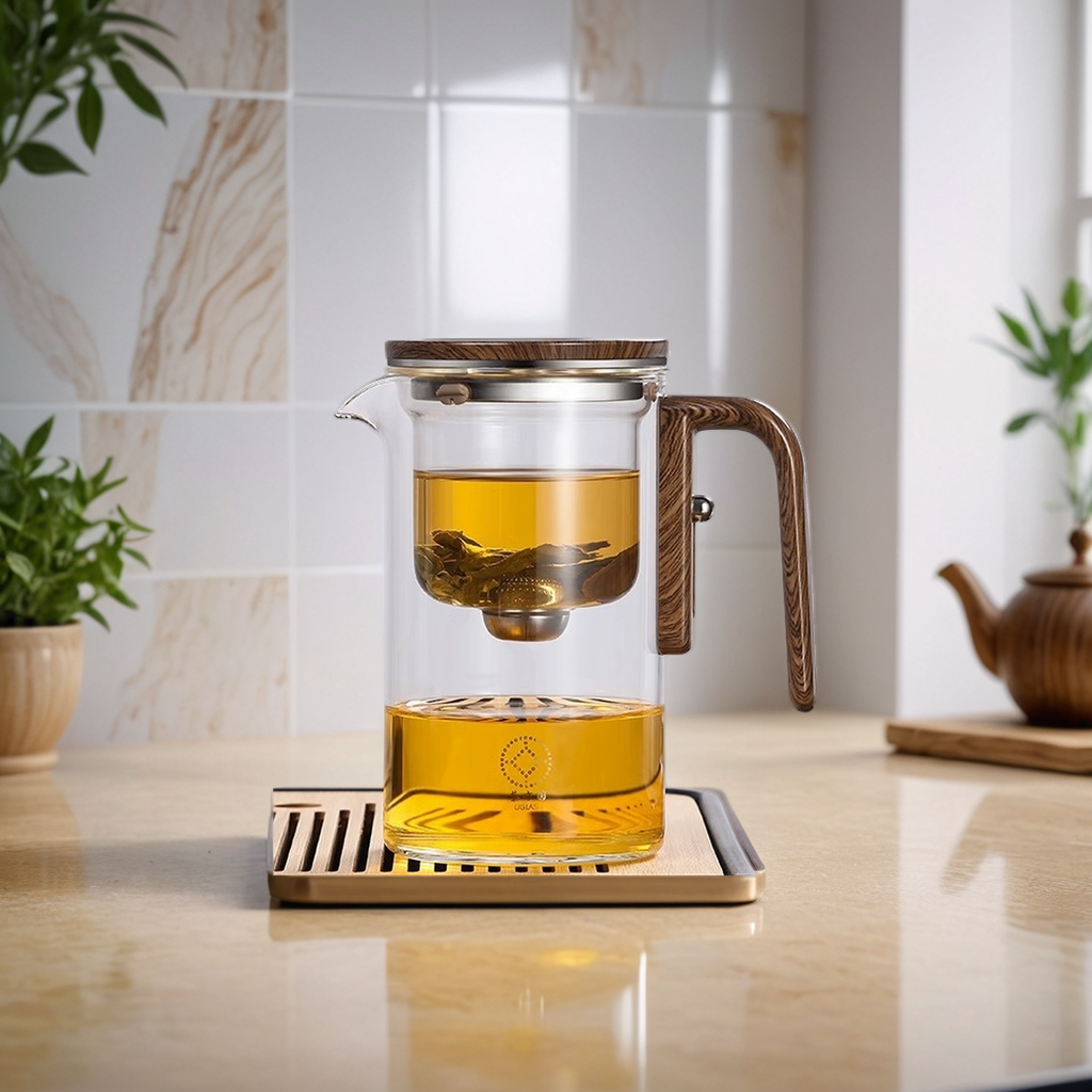 Push Button Glass Teapot with Infuser, Two Sizes