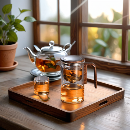 Push Button Glass Teapot with Infuser, Two Sizes, view 2