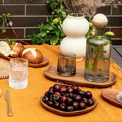 Glass Carafe and Tumbler with Wooden Stopper, view 3