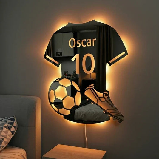 Personalized Soccer Jersey LED Mirror Wall Light