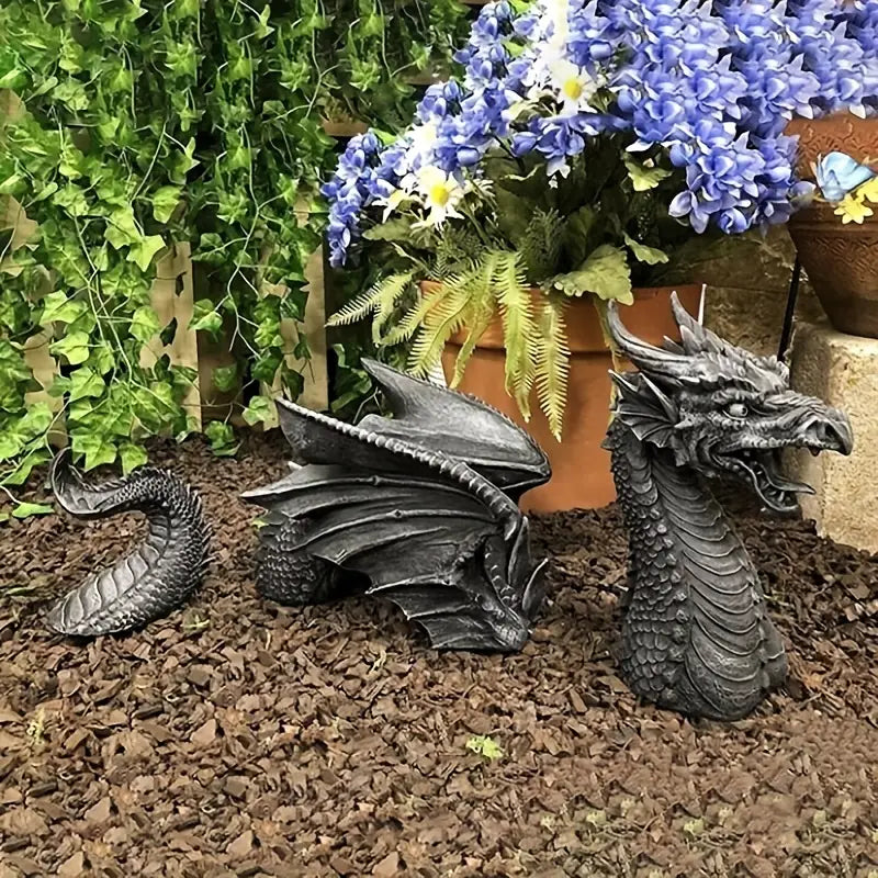 Dragon Garden Ornament, Weatherproof Outdoor Statue