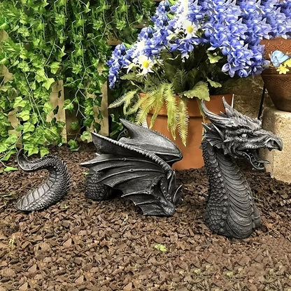 Dragon Garden Ornament, Weatherproof Outdoor Statue
