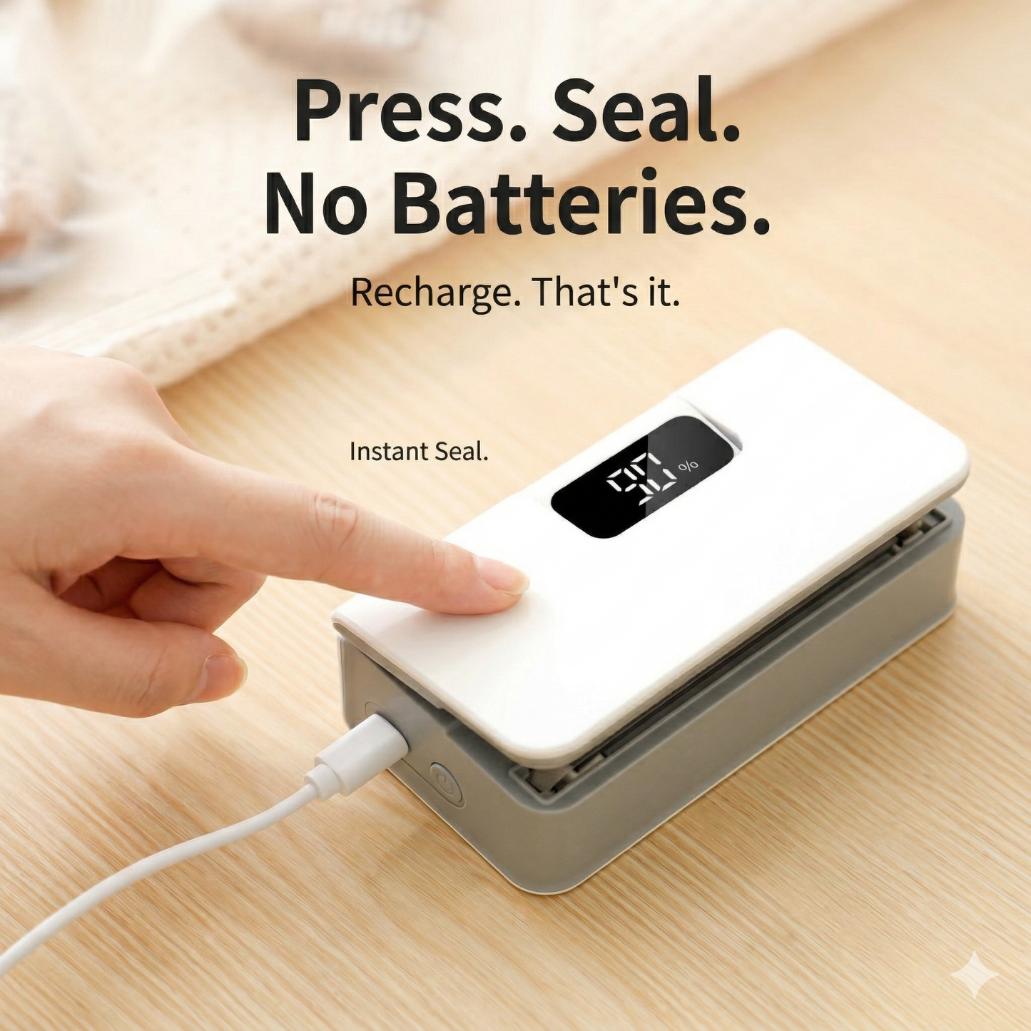 Portable Bag Sealer, USB-C Rechargeable, view 4