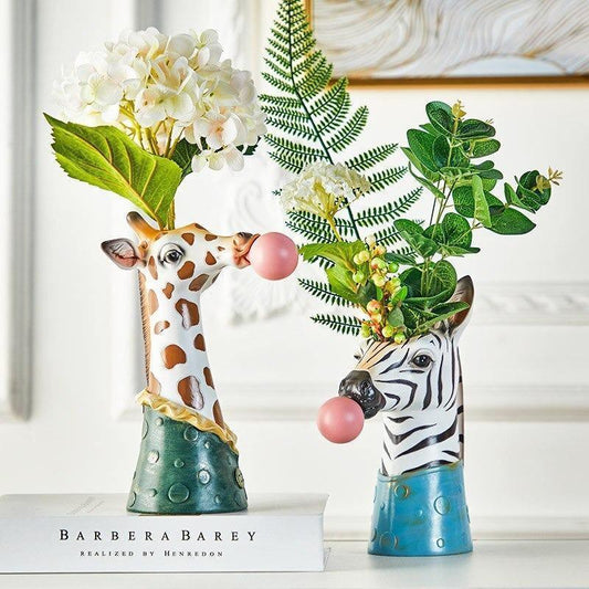 Bubblegum Animal Bust Vase in Five Styles