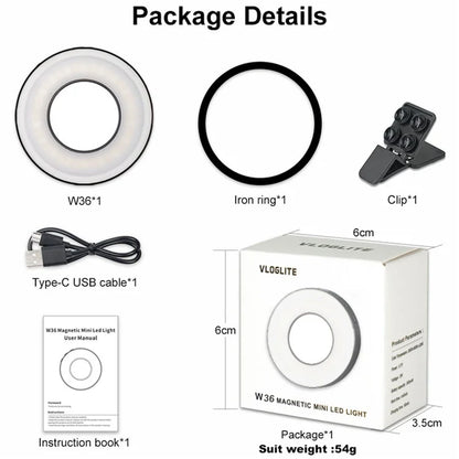 Magnetic Clip On Phone Ring Light, Type C Rechargeable, view 4