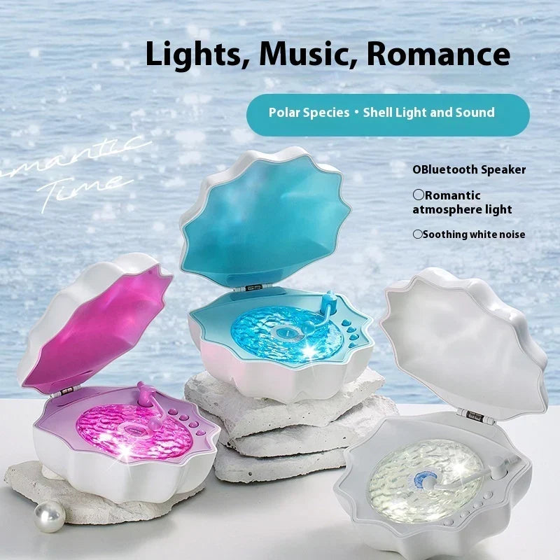 Shell Shaped Bluetooth Speaker with Wave Light, view 6