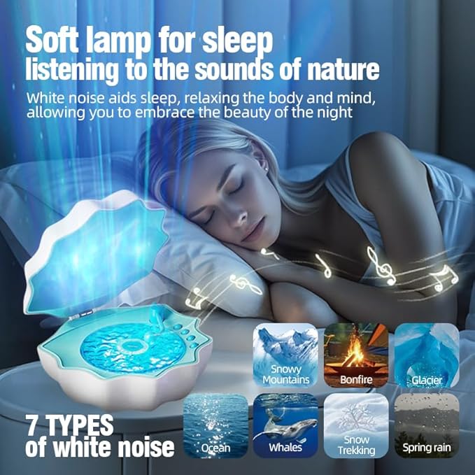Shell Shaped Bluetooth Speaker with Wave Light, view 4