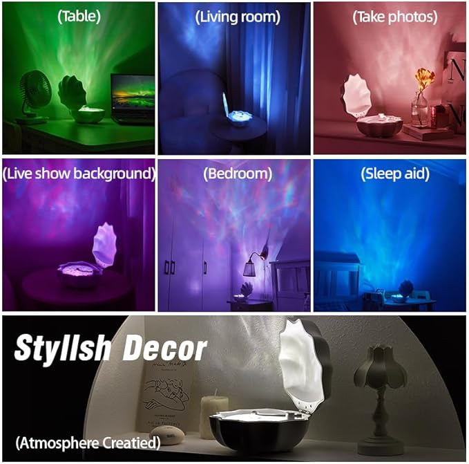 Shell Shaped Bluetooth Speaker with Wave Light, view 5