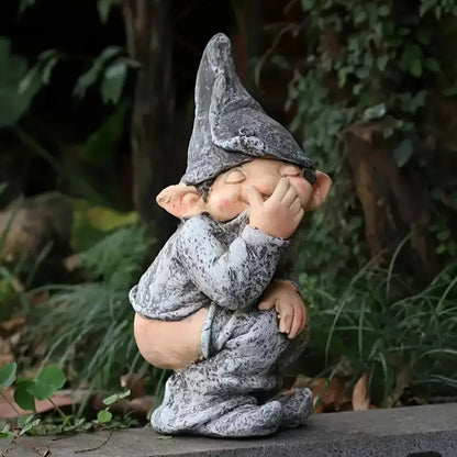 Cheeky Garden Gnome Statue in Resin, 5 in, view 3