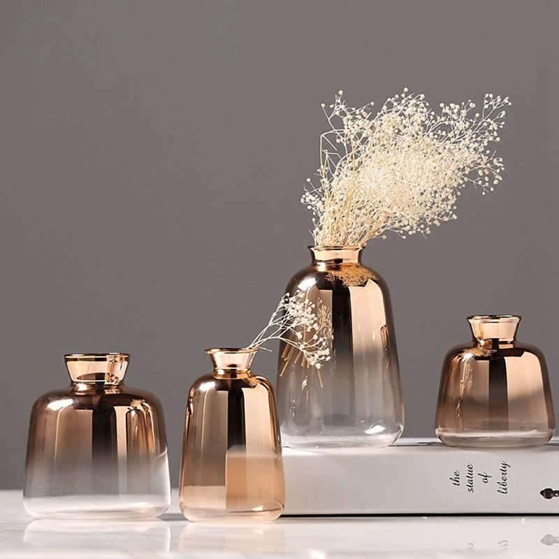 Electroplated Gold Glass Bud Vase, Solid or Gradient, view 4