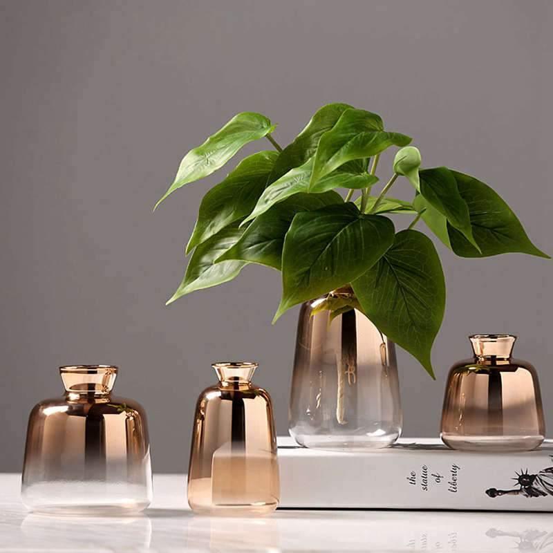 Electroplated Gold Glass Bud Vase, Solid or Gradient