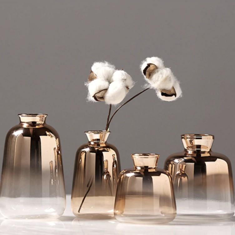 Electroplated Gold Glass Bud Vase, Solid or Gradient, view 6