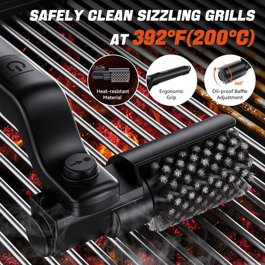 Cordless Electric Grill Brush, 3 Speeds and USB-C, view 2