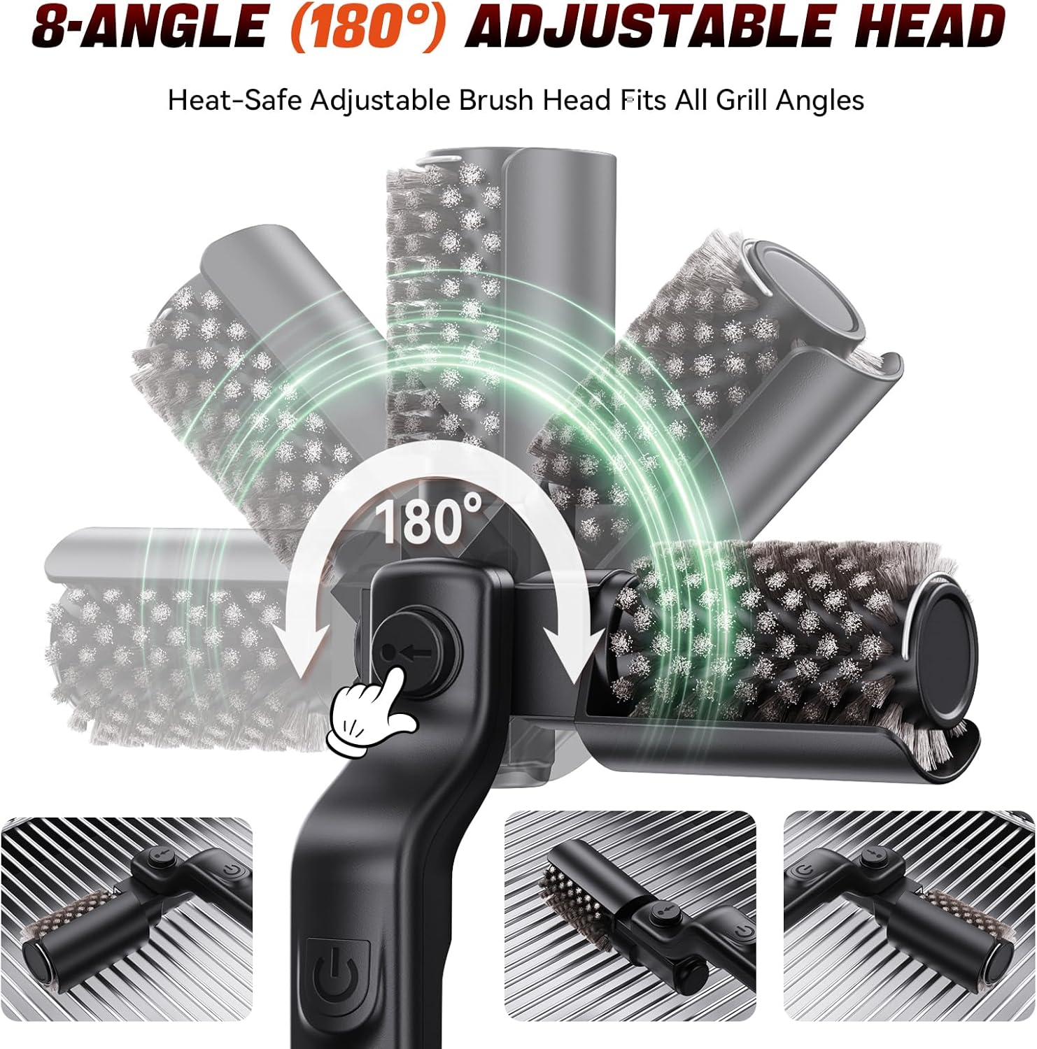 Cordless Electric Grill Brush, 3 Speeds and USB-C, view 6