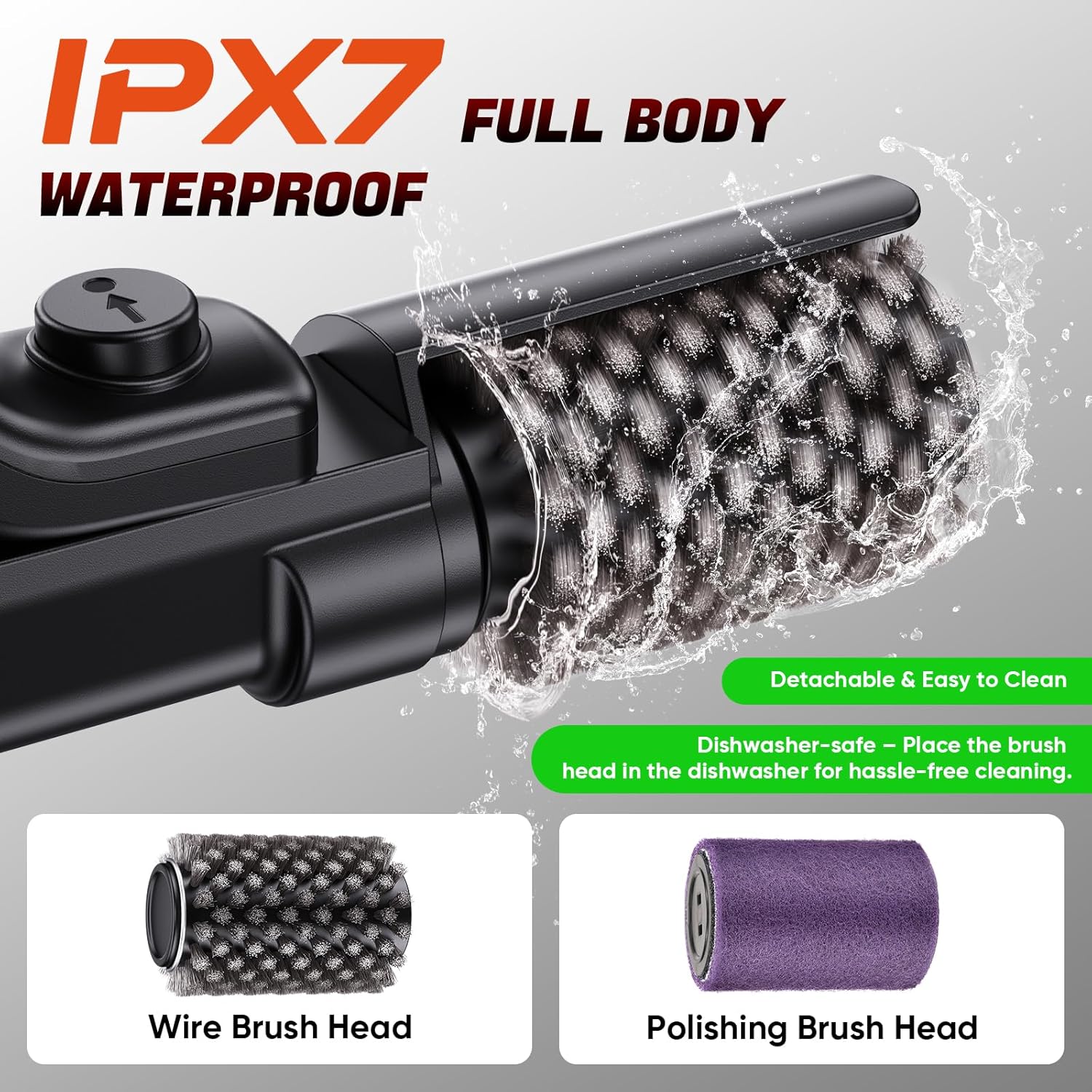 Cordless Electric Grill Brush, 3 Speeds and USB-C, view 7