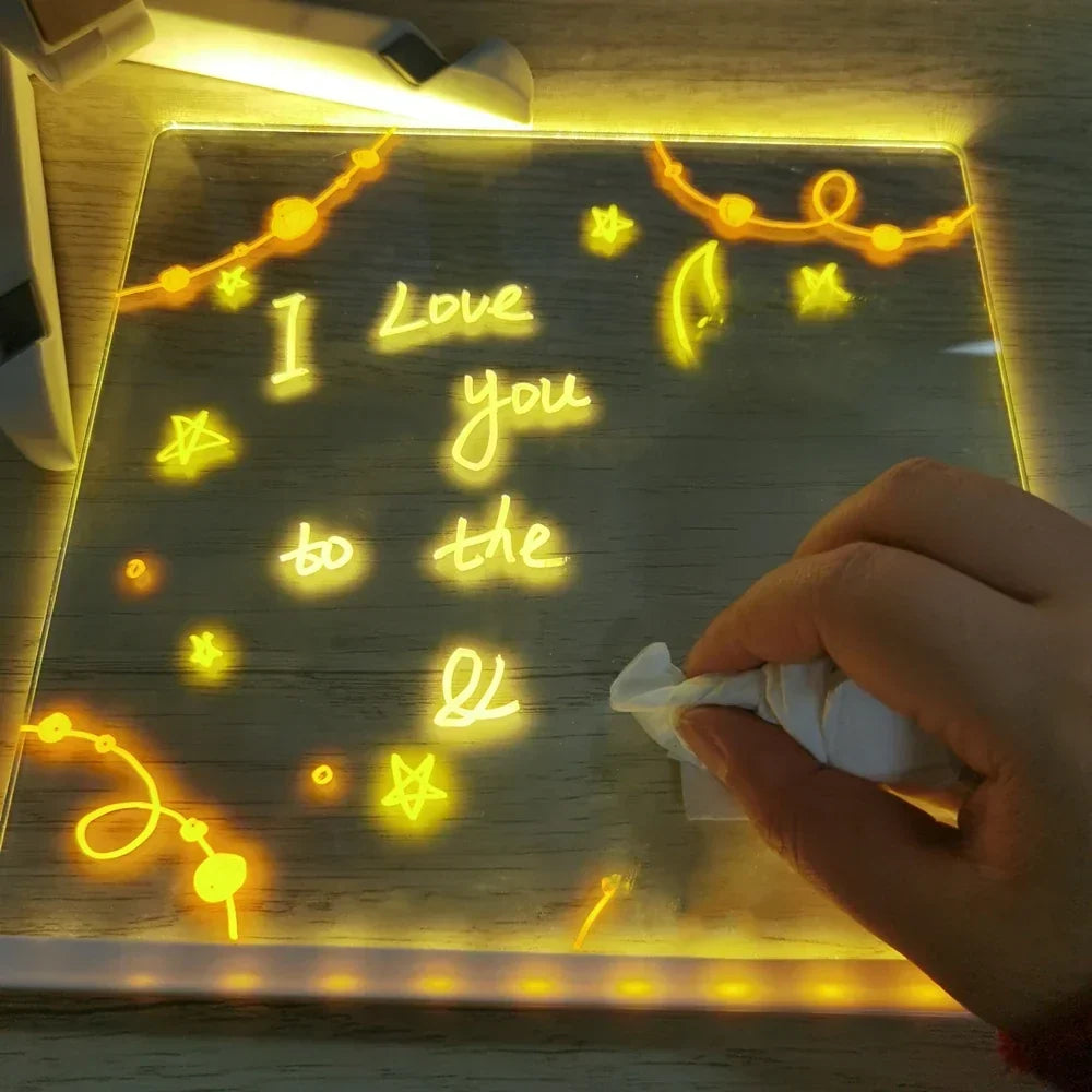 LED Light Up Drawing Board with 7 Neon Pens, view 4