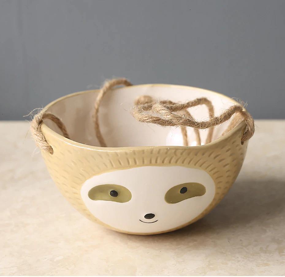 Ceramic Sloth Planter for Small Succulents, Two Shapes, view 10
