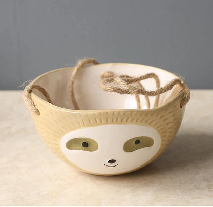 Ceramic Sloth Planter for Small Succulents, Two Shapes, view 13