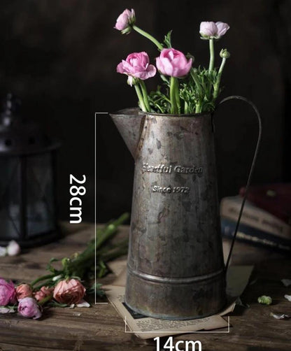 Tall Metal Pitcher Vase for Dried Stems, view 3