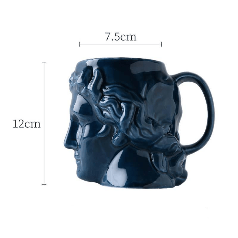 Sculpted David Head Ceramic Mug, 19 oz, view 11