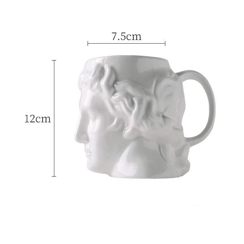 Sculpted David Head Ceramic Mug, 19 oz, view 10