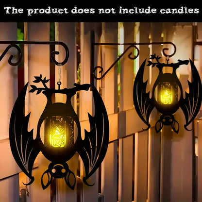 Hanging Bat Lantern Candle Holder in Black Wood, view 5