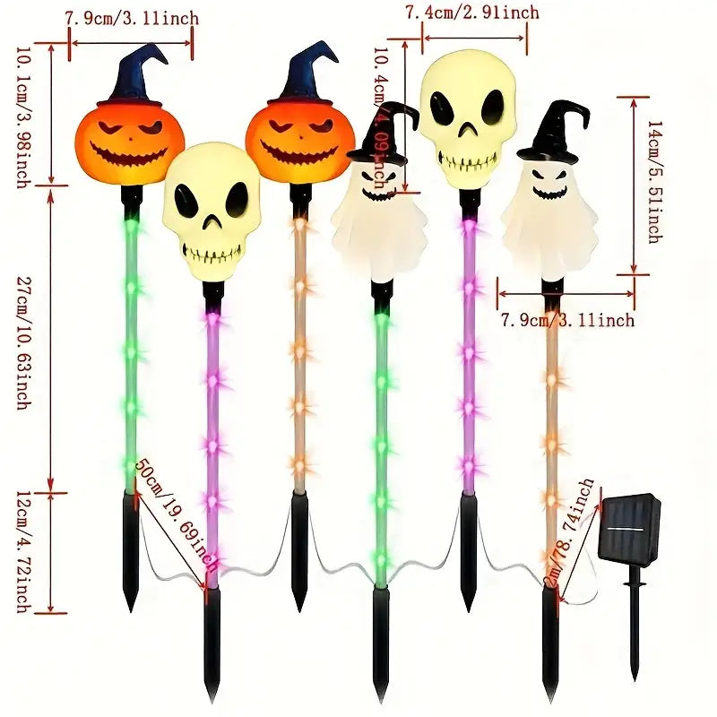 Solar Halloween Path Light Stakes, Set of 6, view 6